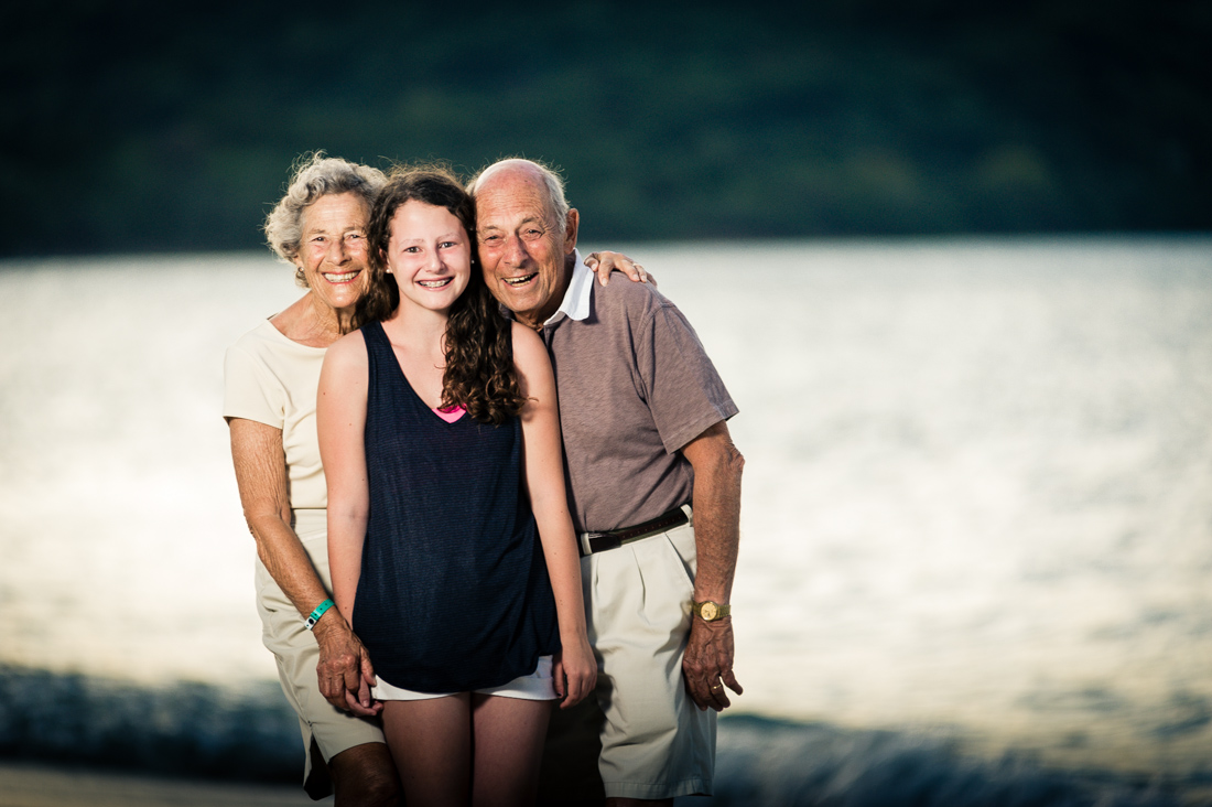 Family photograph on Costa Rica beach