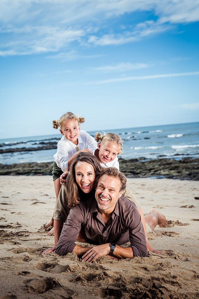 Family photography Tamarindo – mother and kids on the sandy beach