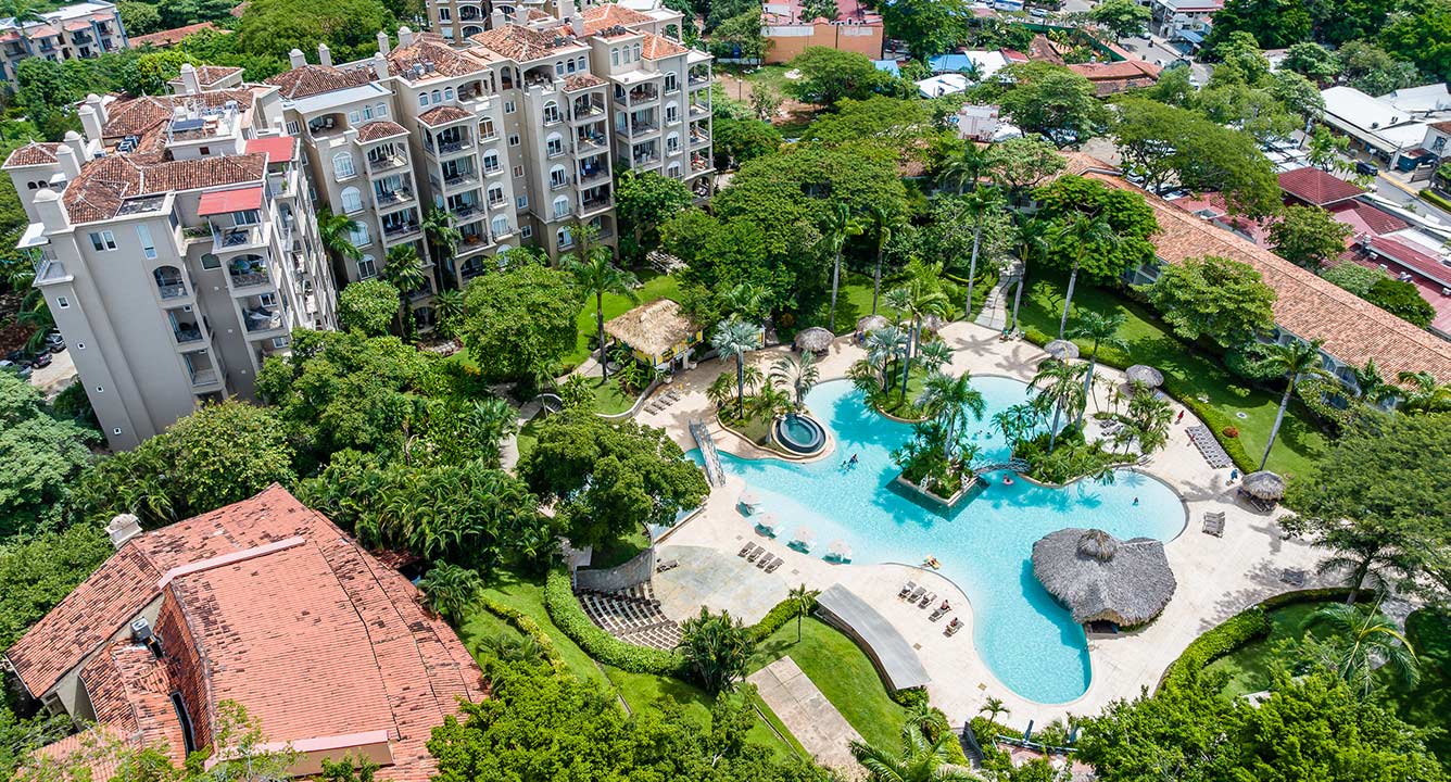 Drone photography Tamarindo – aerial view of vacation rentals near the beach