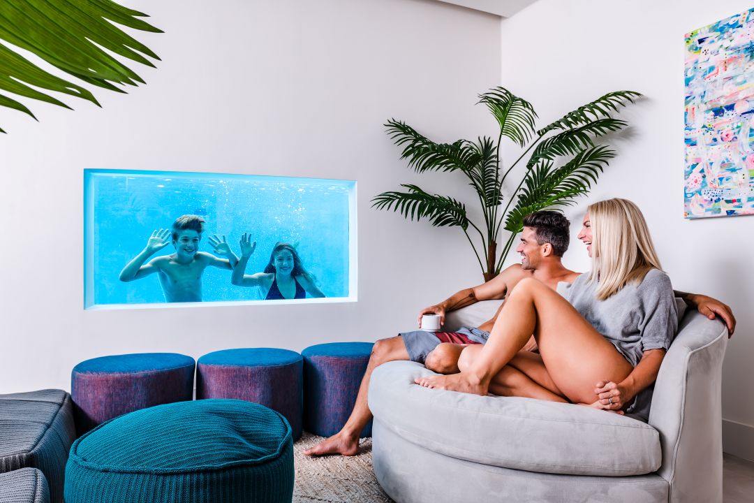 Couple lifestyle photo Costa Rica – relaxed morning at modern living room